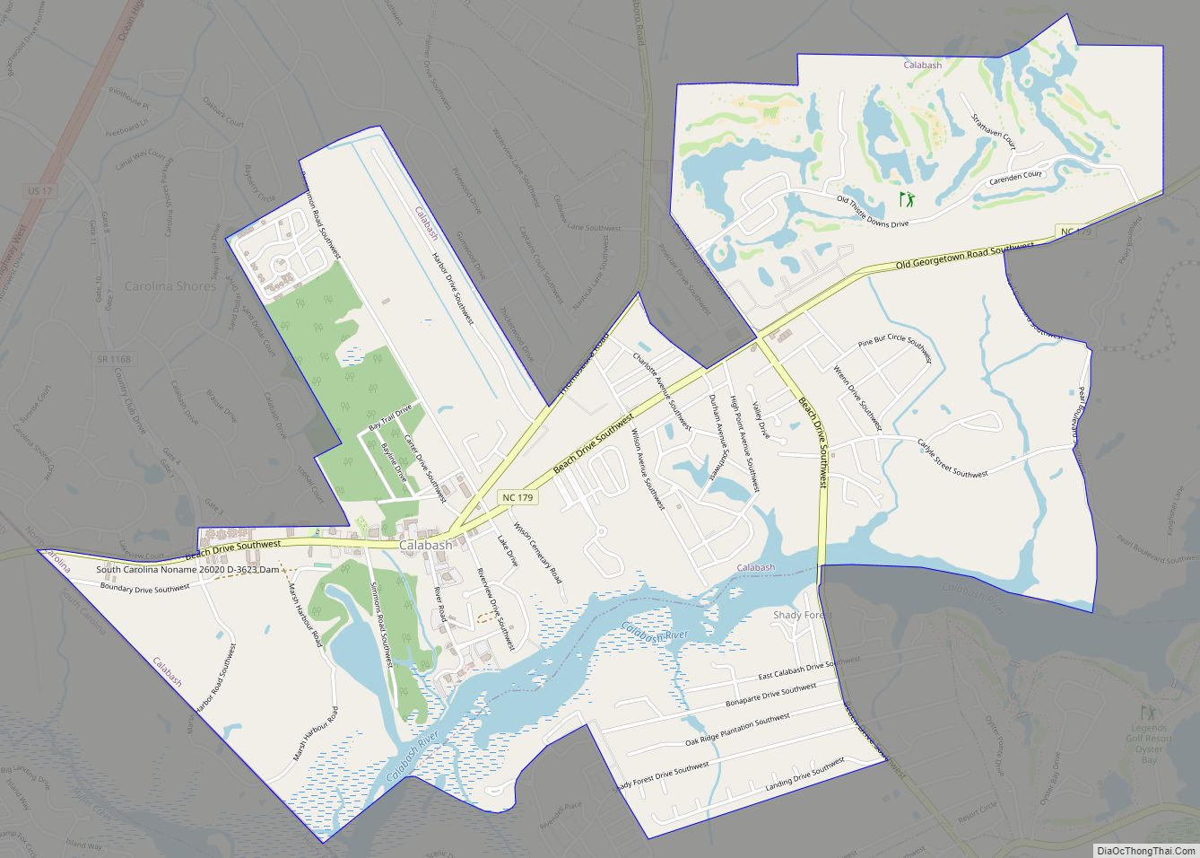 Map of Calabash town