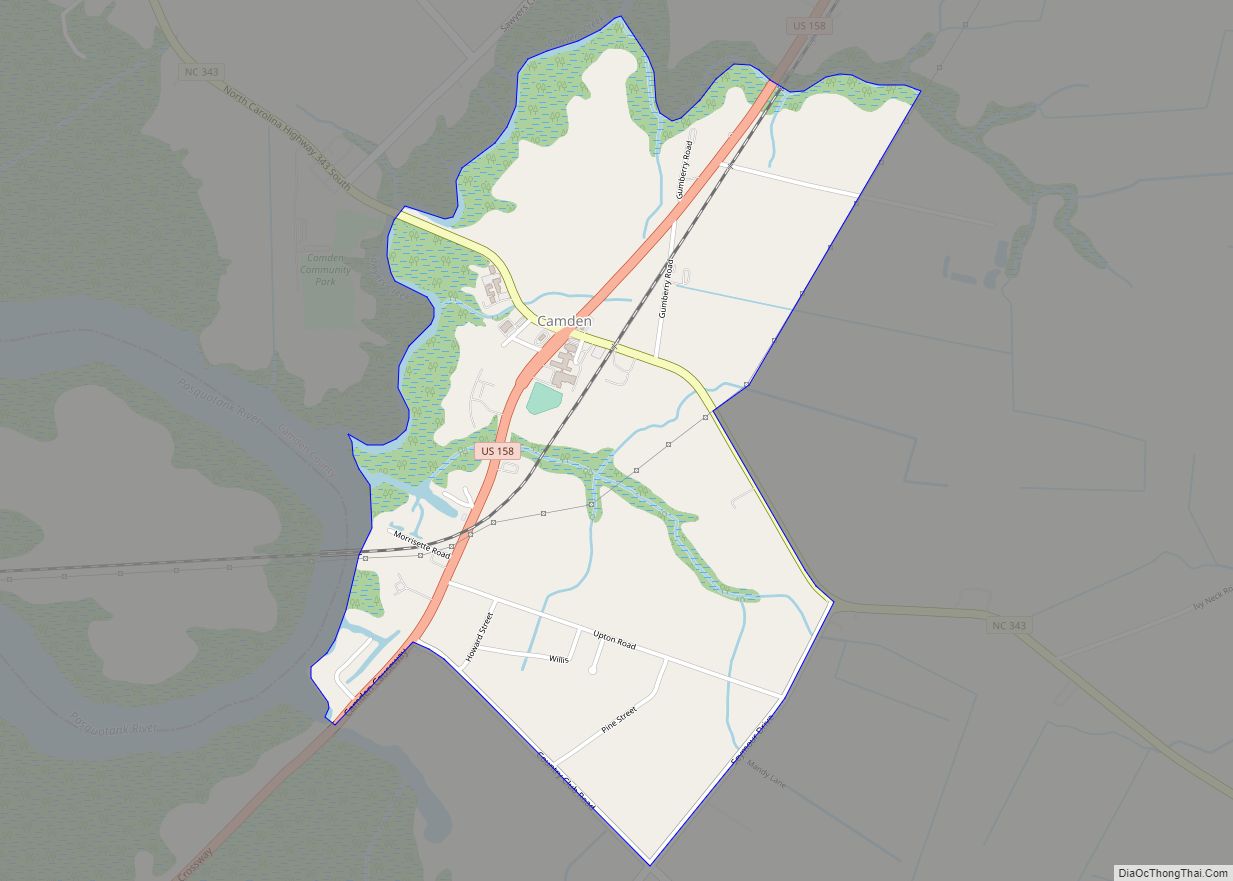 Map of Camden CDP, North Carolina