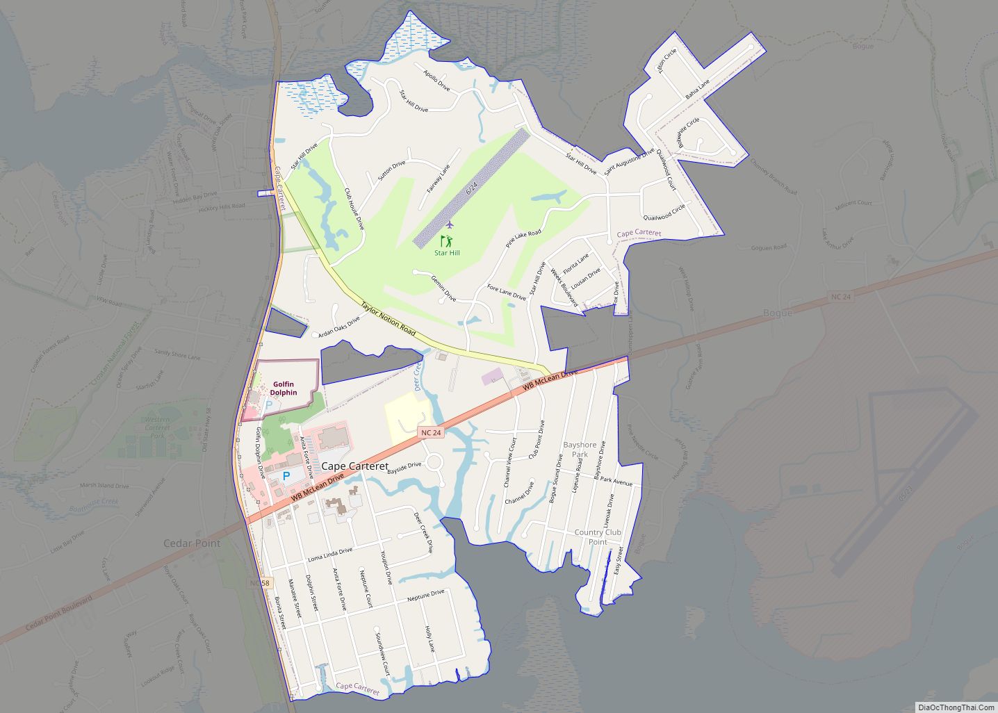 Map of Cape Carteret town