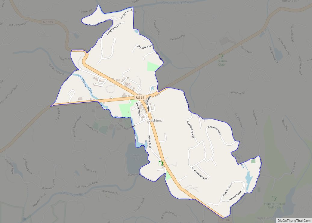 Map of Cashiers CDP