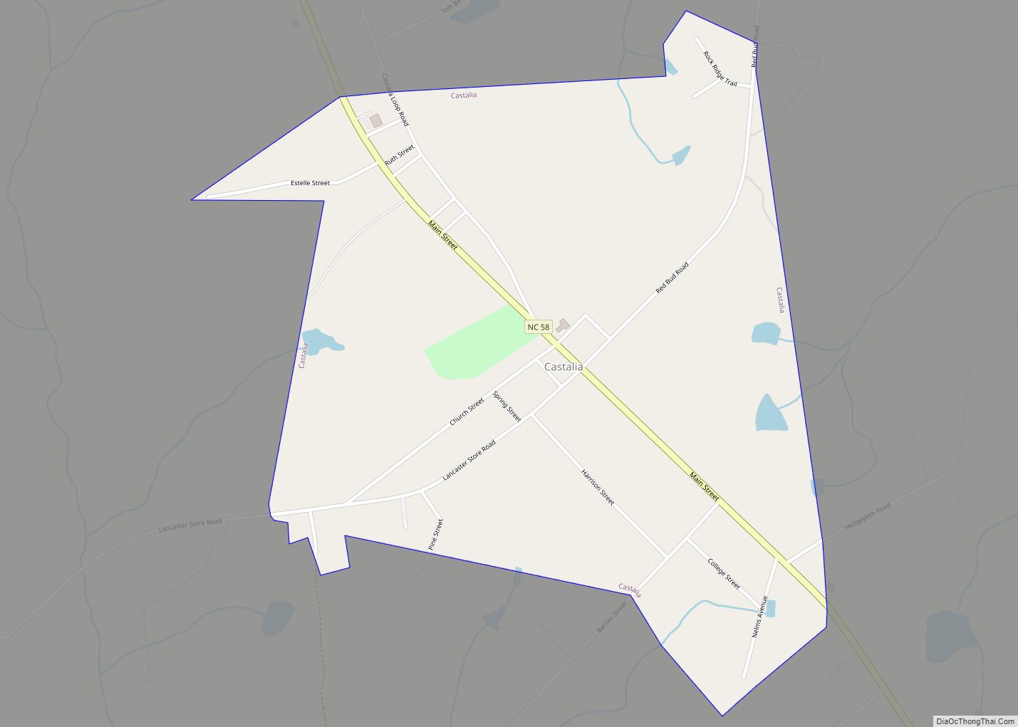 Map of Castalia town, North Carolina