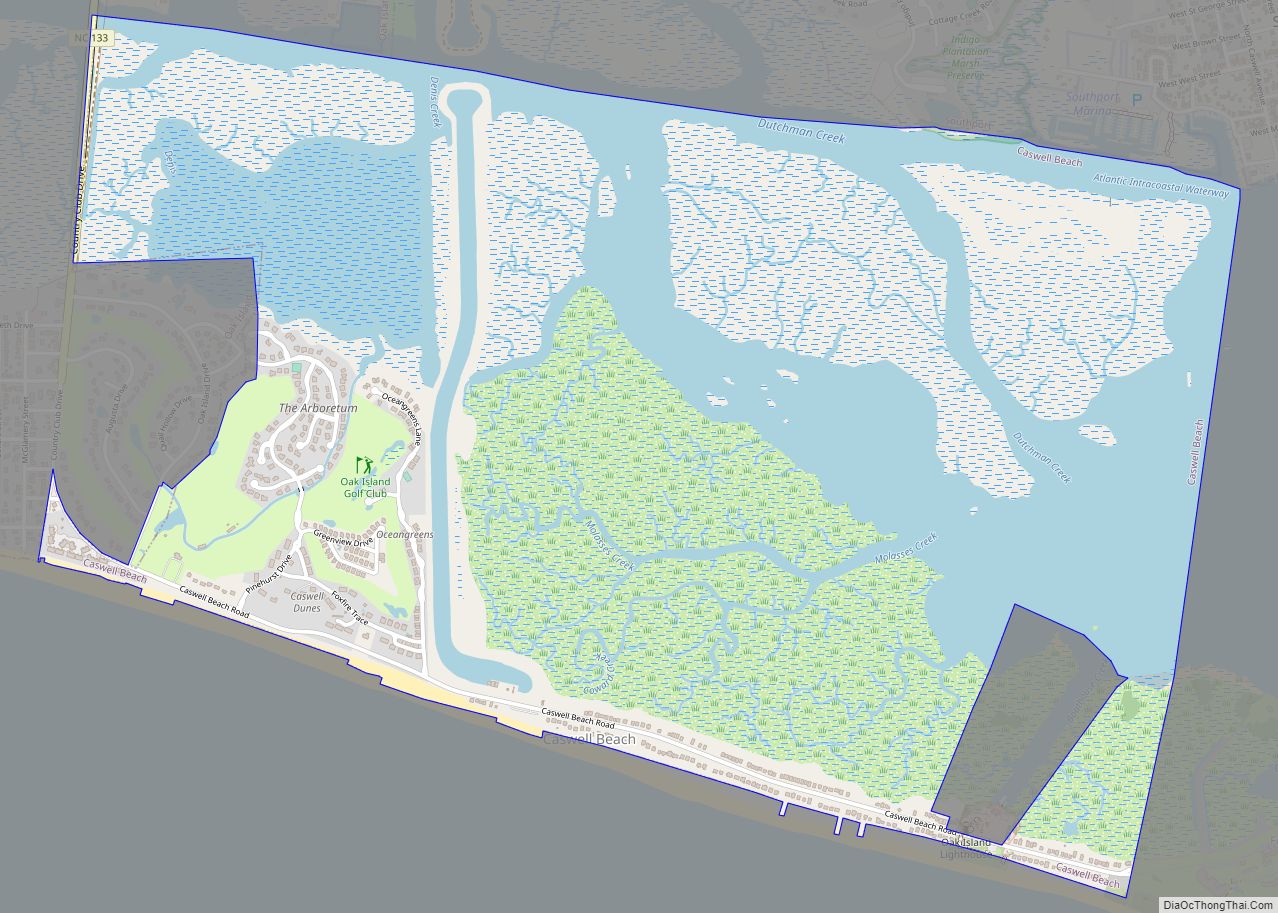 Map of Caswell Beach town