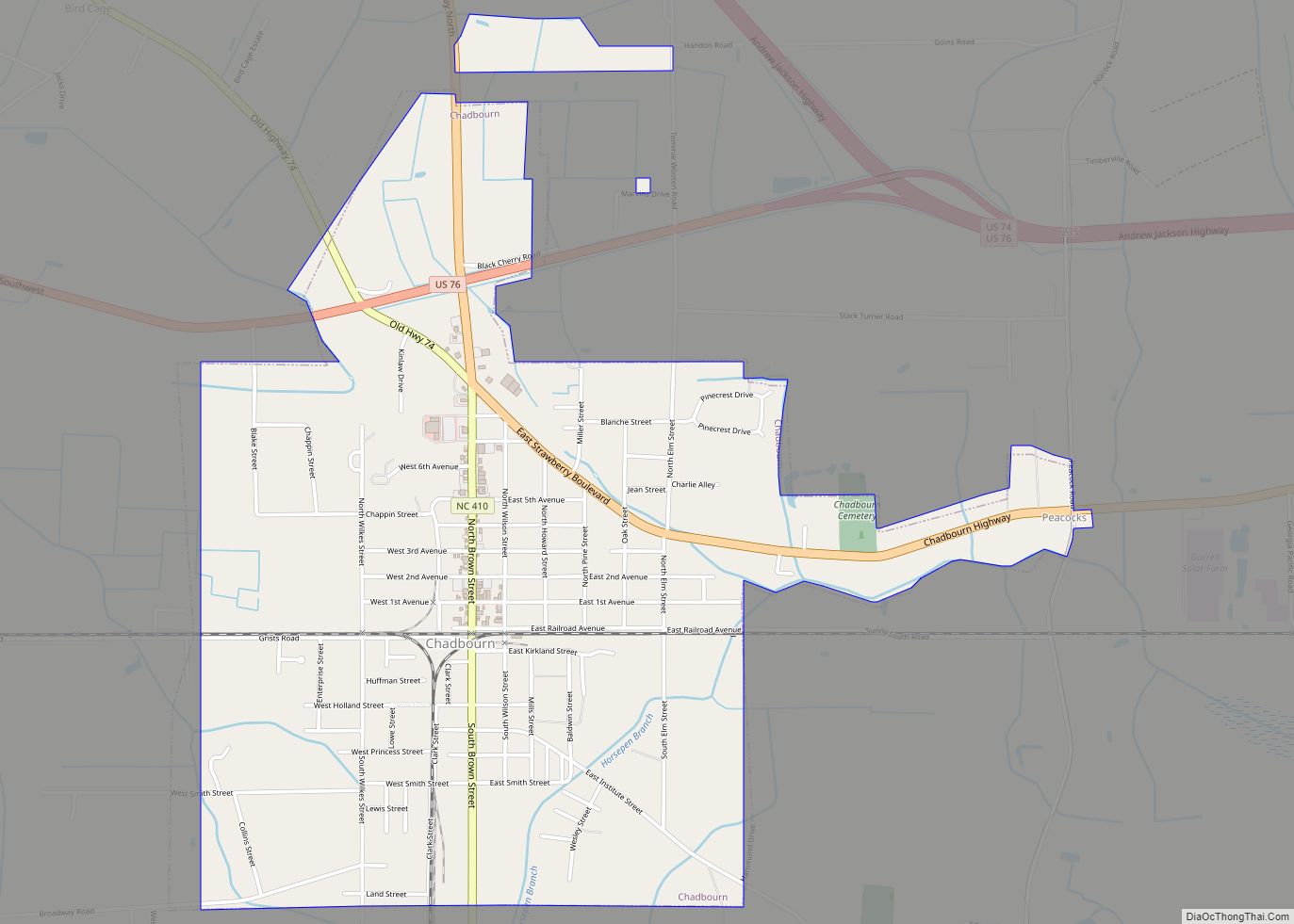 Map of Chadbourn town