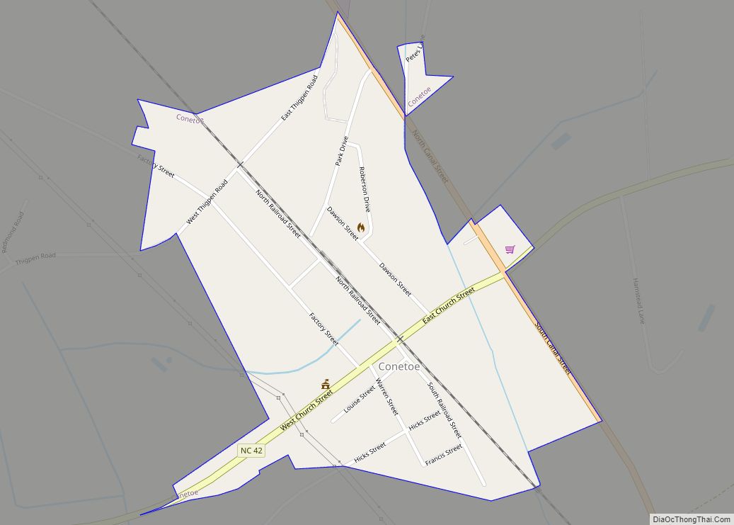 Map of Conetoe town