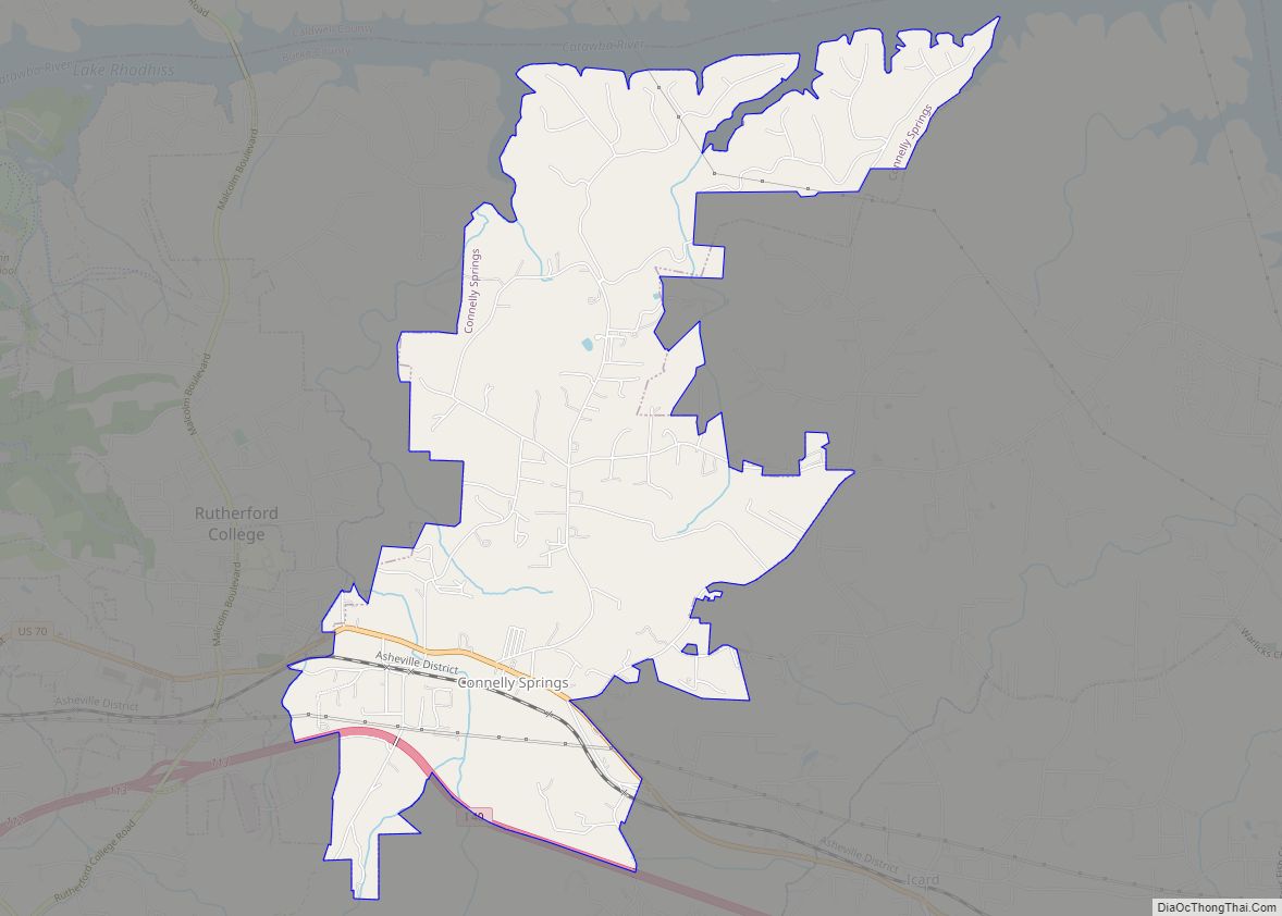 Map of Connelly Springs town