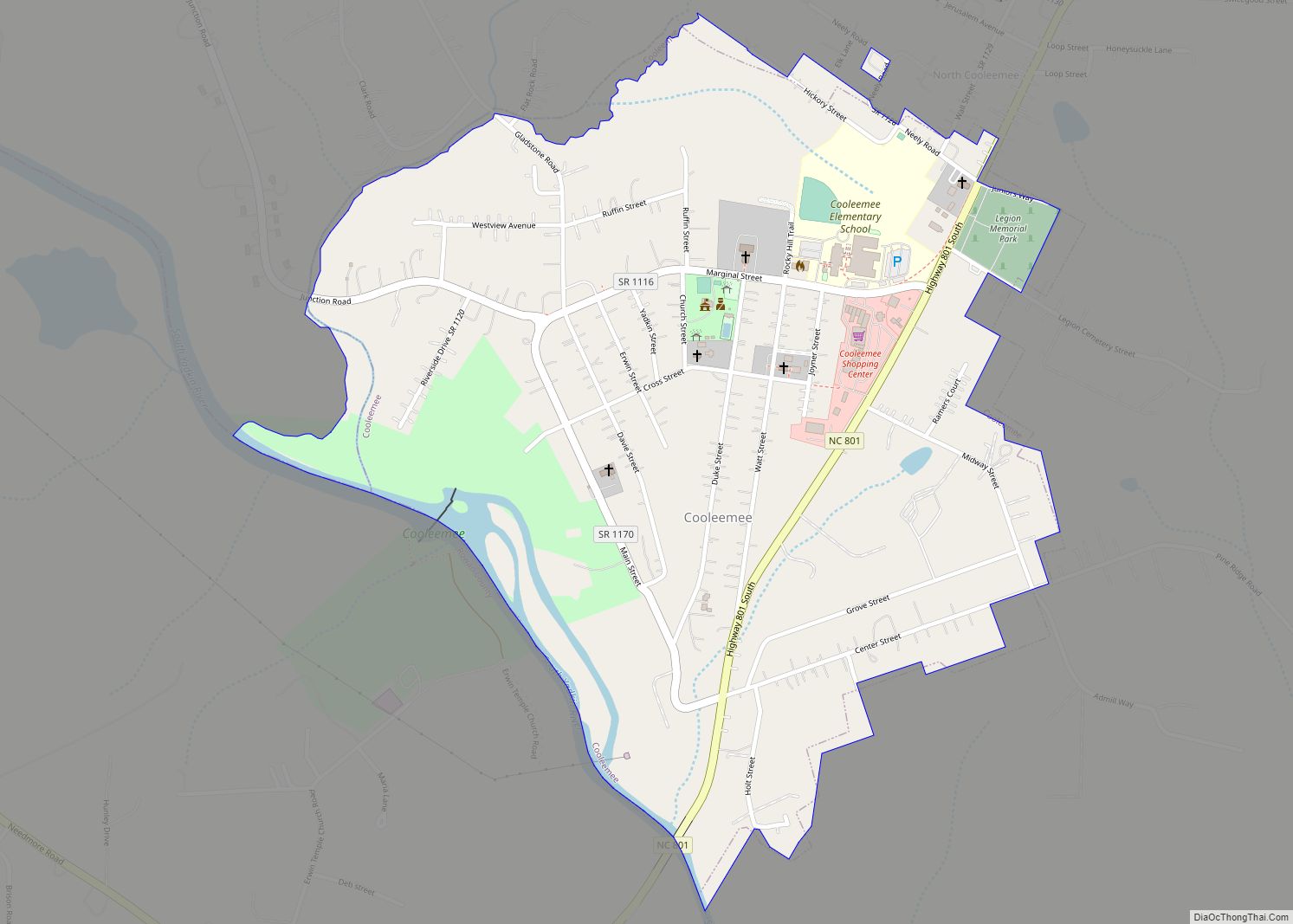 Map of Cooleemee town