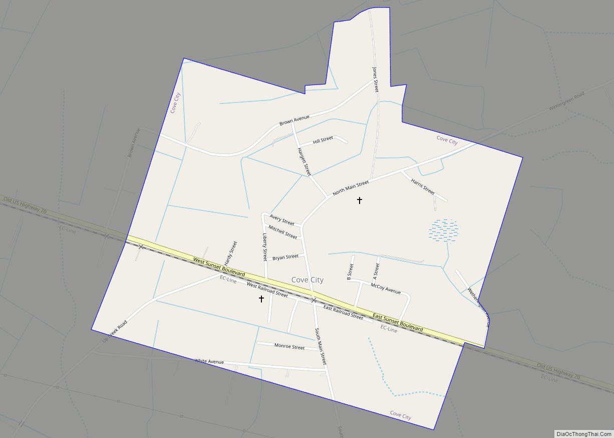 Map of Cove City town