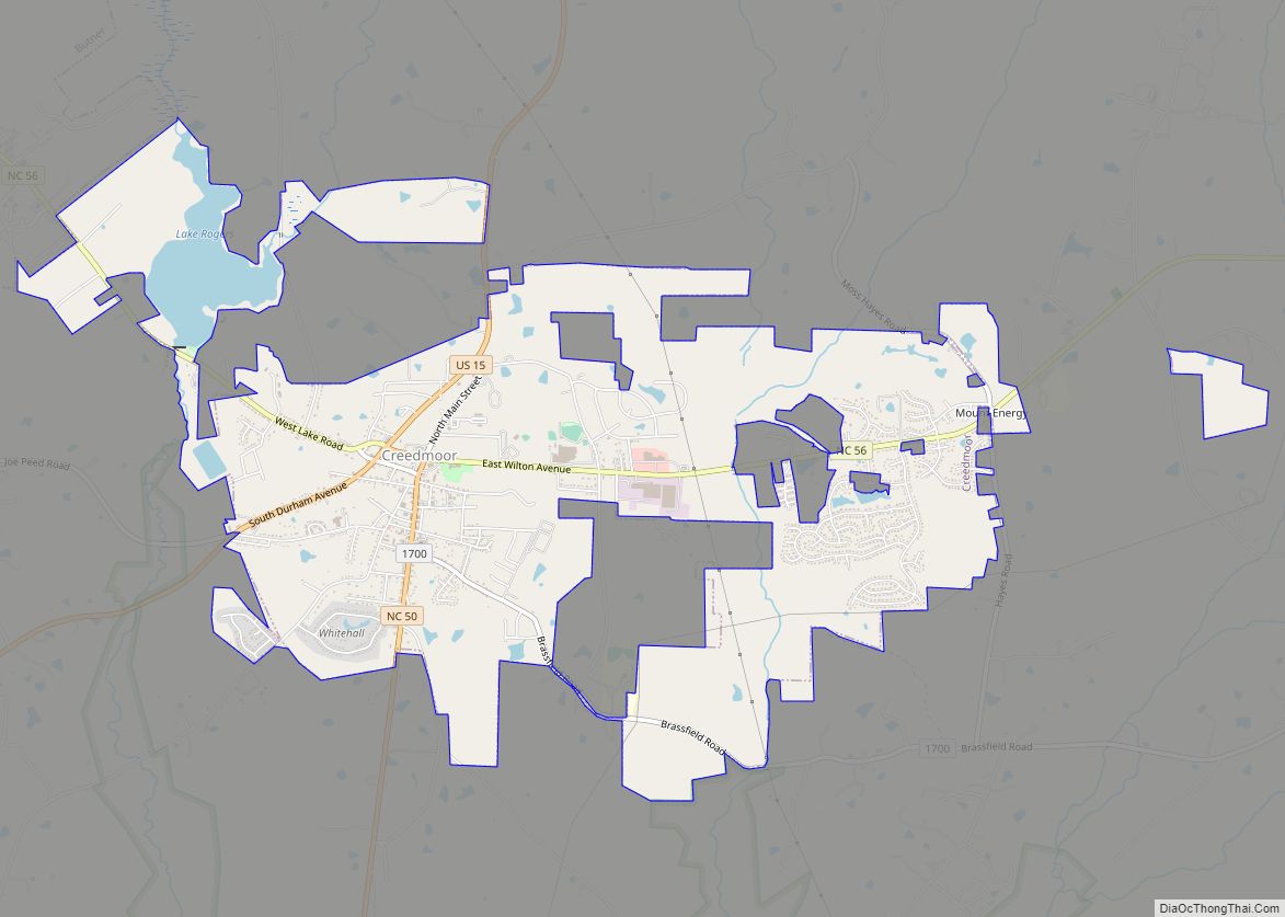 Map of Creedmoor city, North Carolina