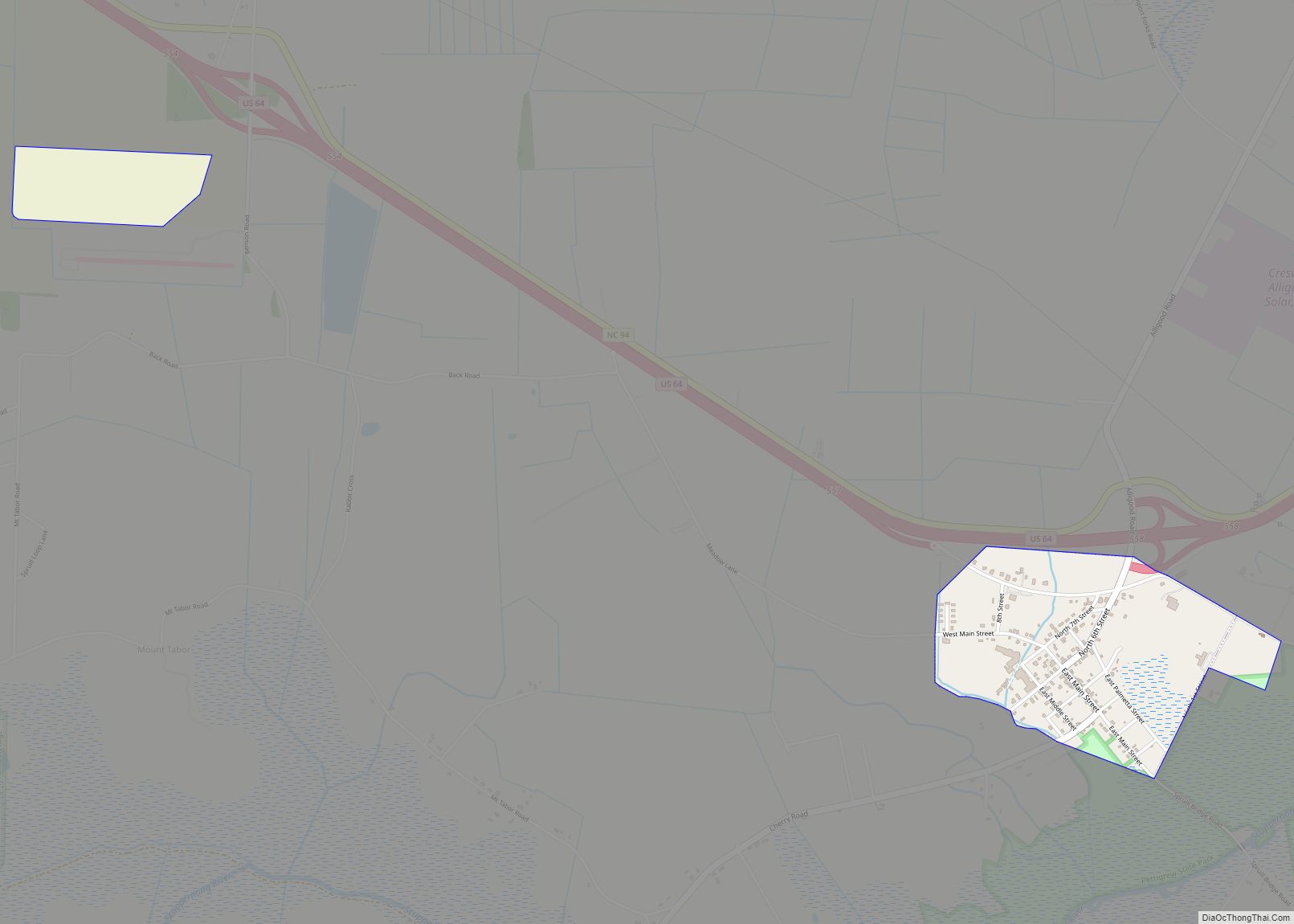 Map of Creswell town