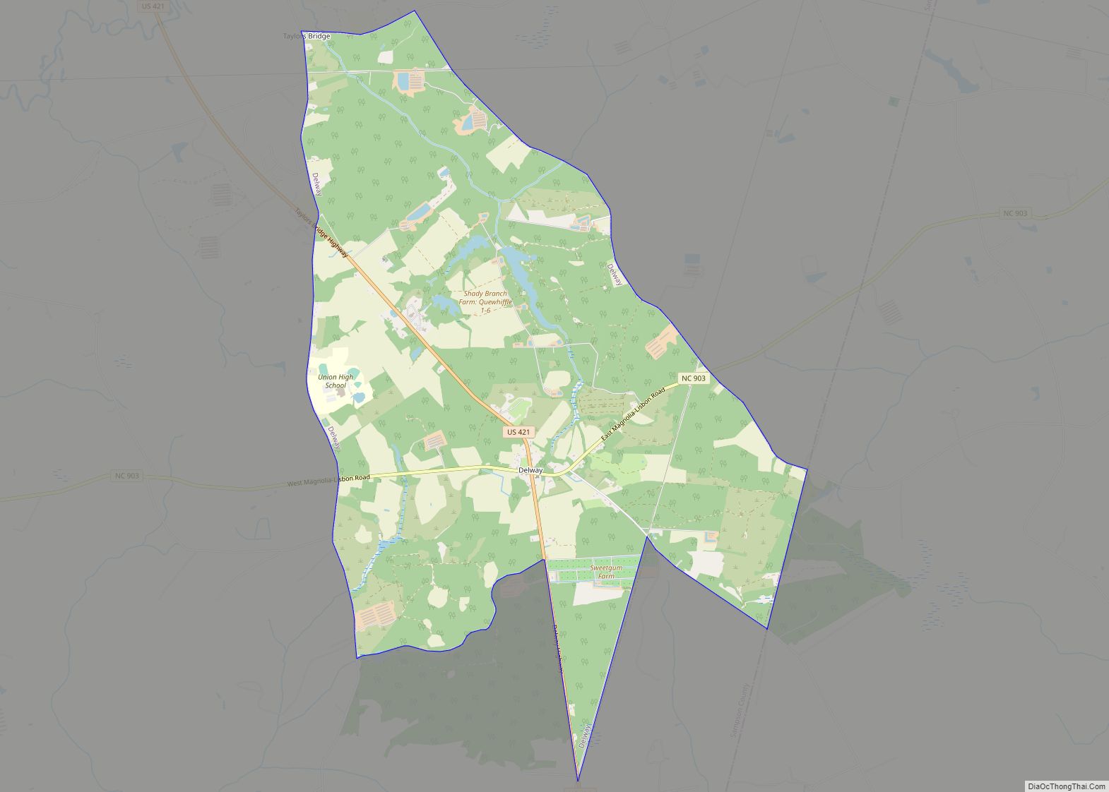 Map of Delway CDP