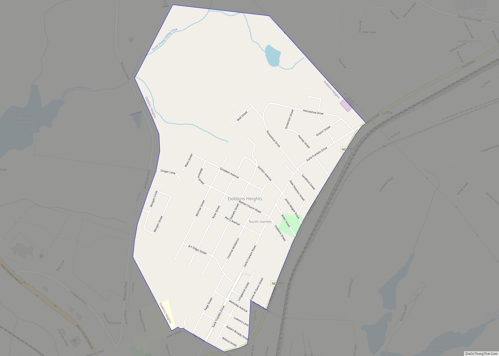 Map of Dobbins Heights town