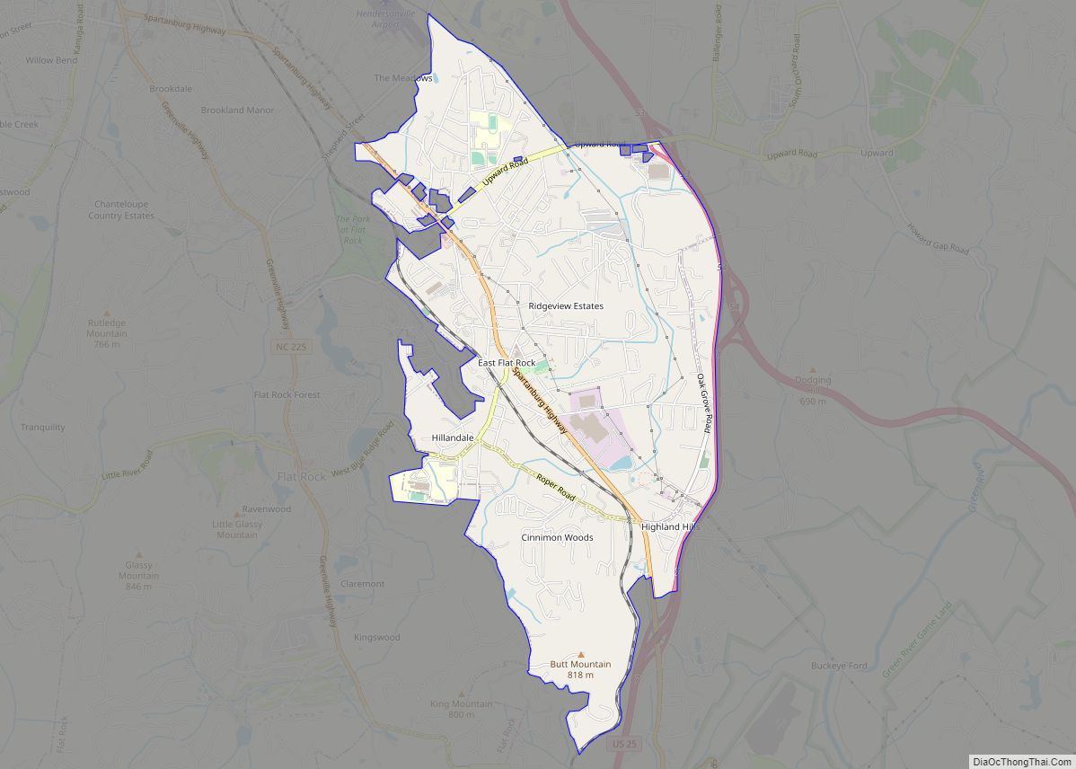 Map of East Flat Rock CDP