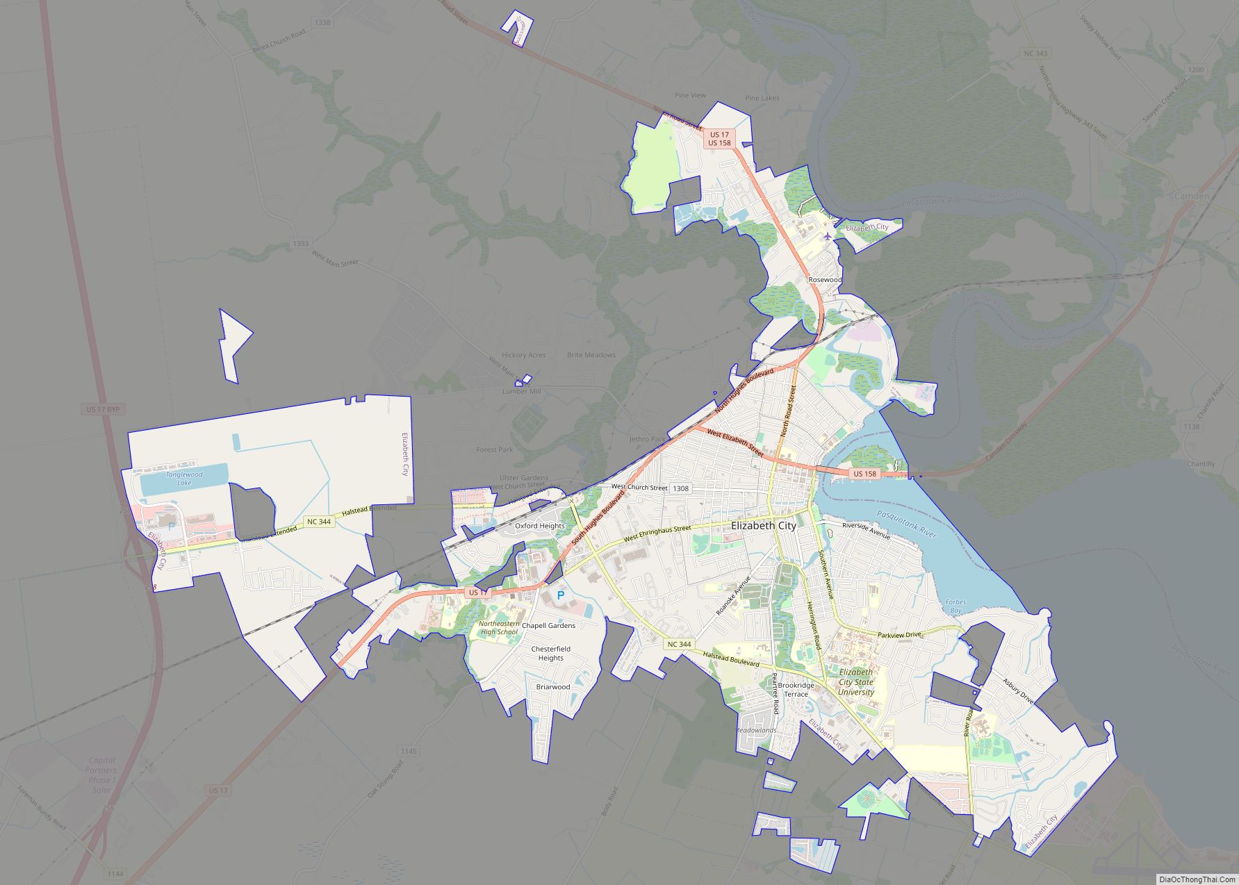 Map of Elizabeth City