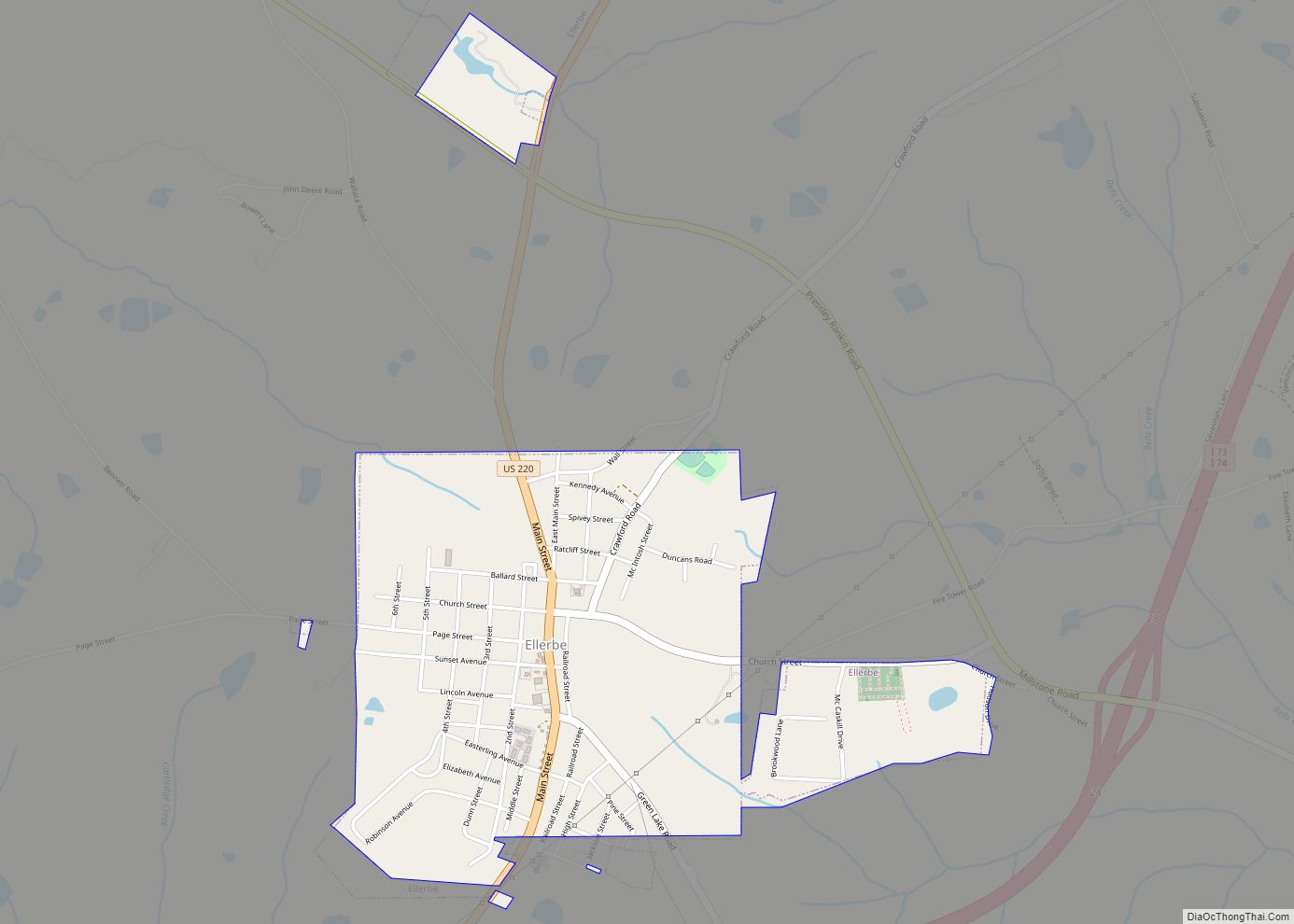 Map of Ellerbe town