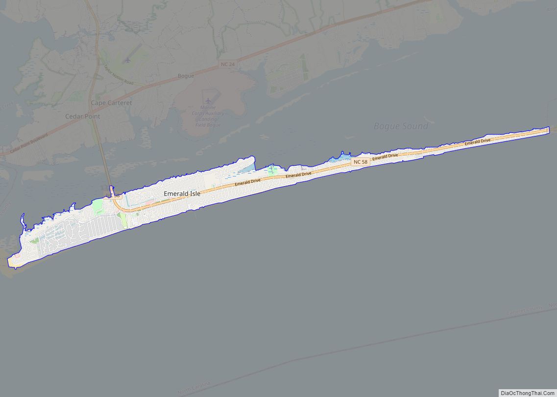 Map of Emerald Isle town