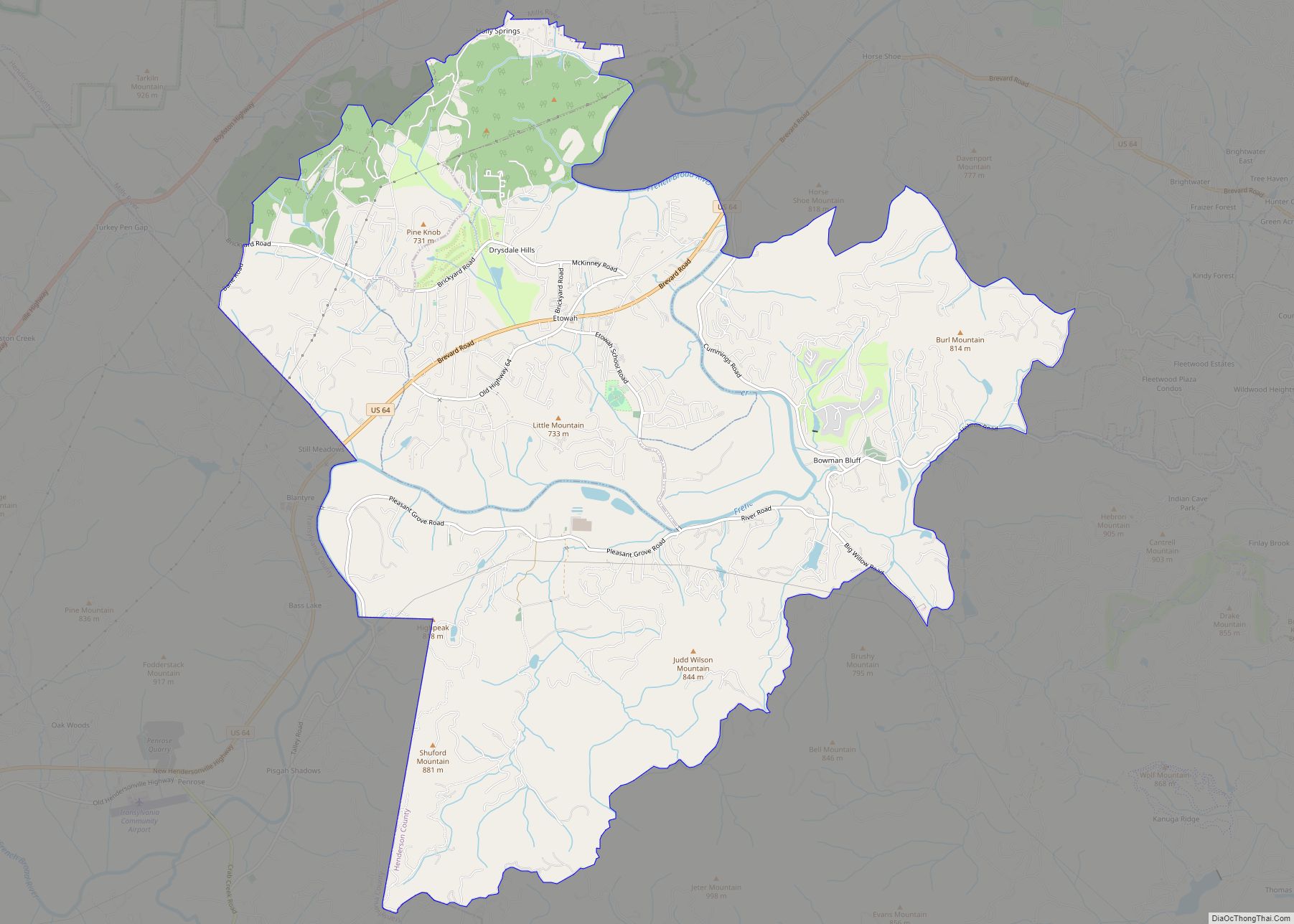 Map of Etowah CDP, North Carolina