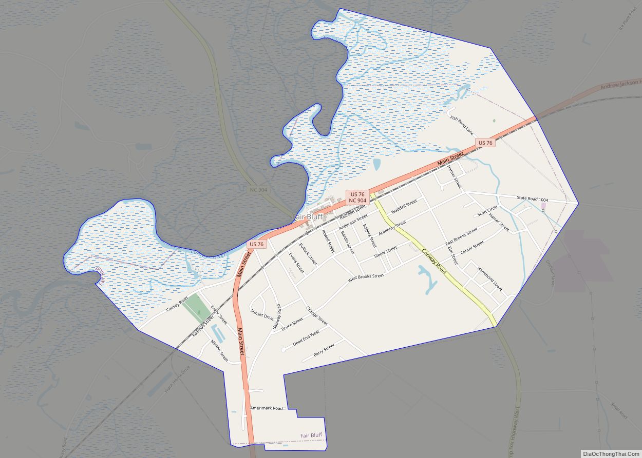 Map of Fair Bluff town