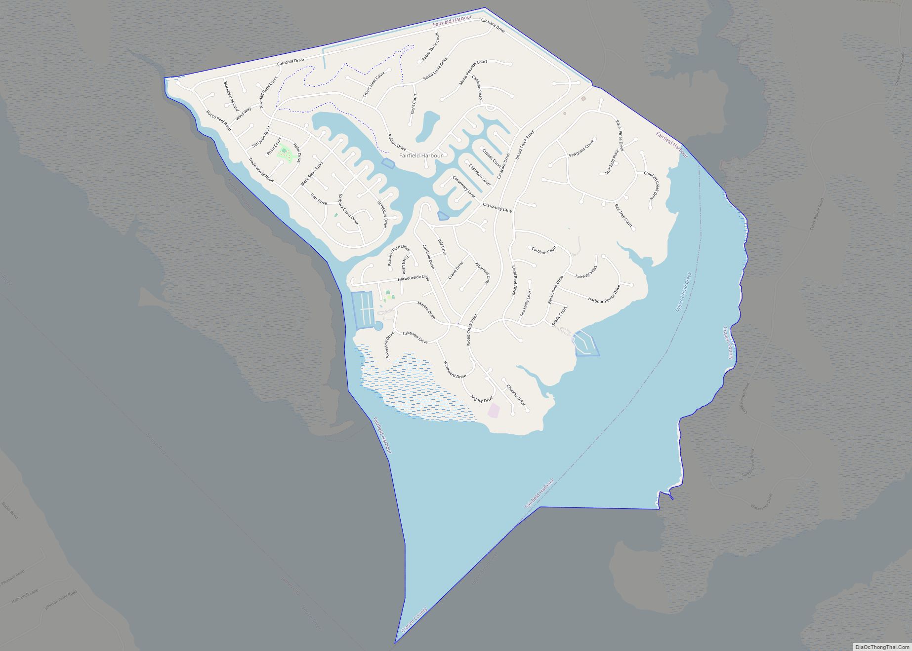 Map of Fairfield Harbour CDP