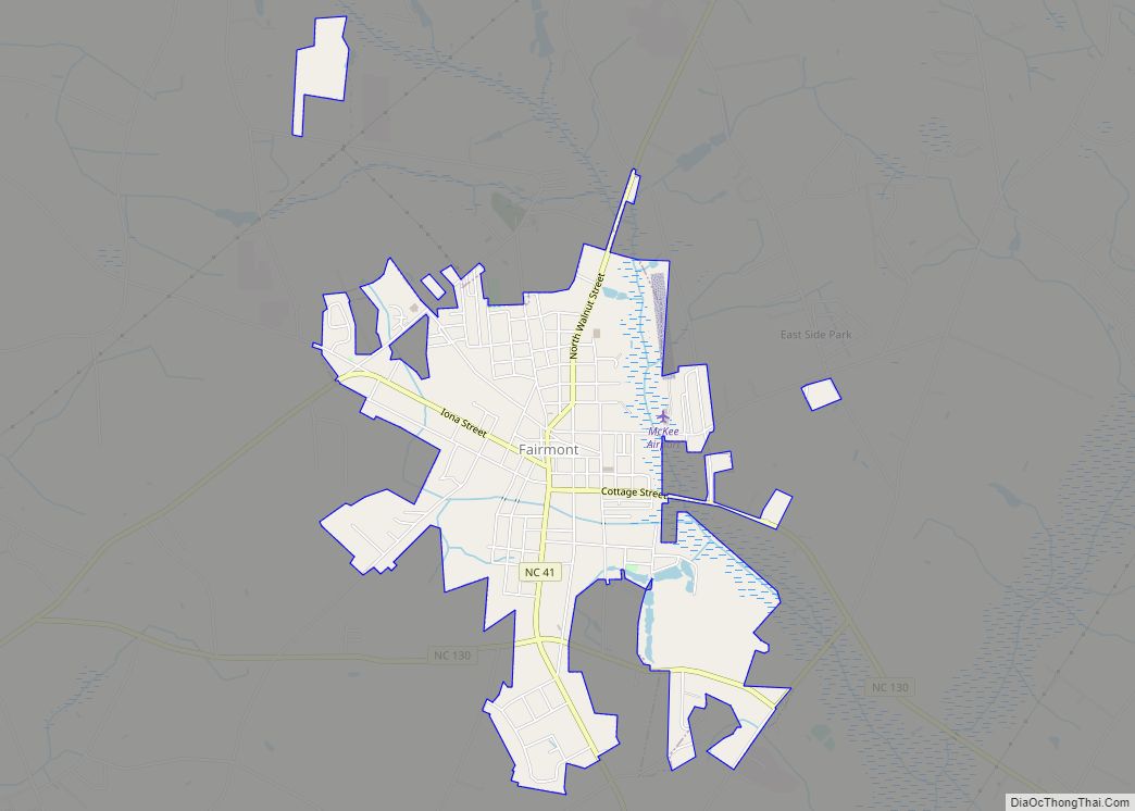 Map of Fairmont town, North Carolina