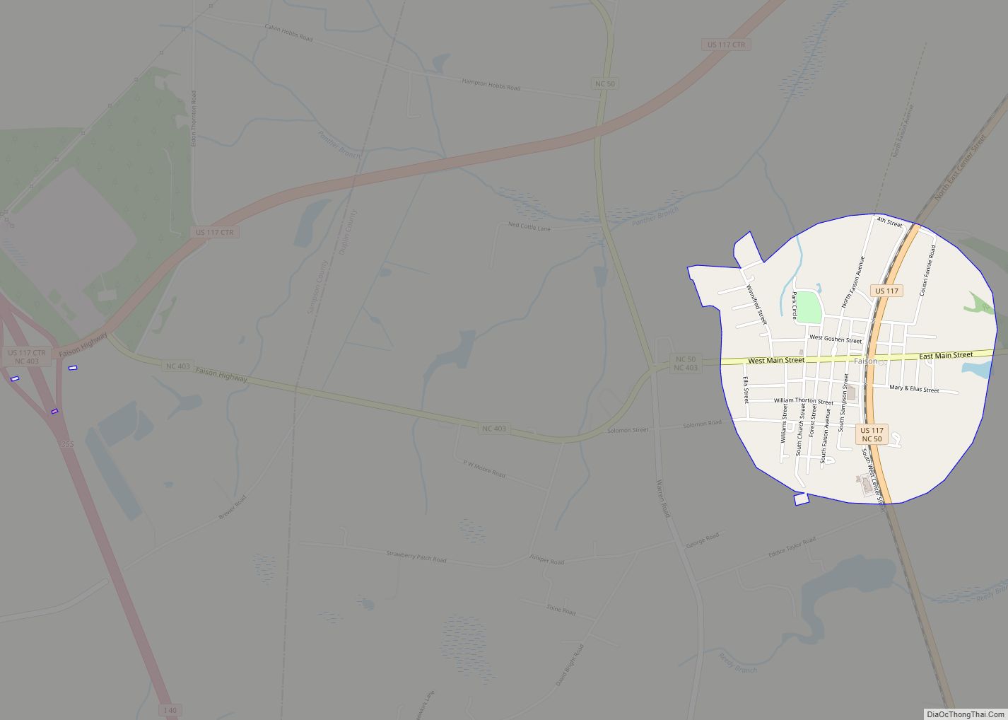 Map of Faison town