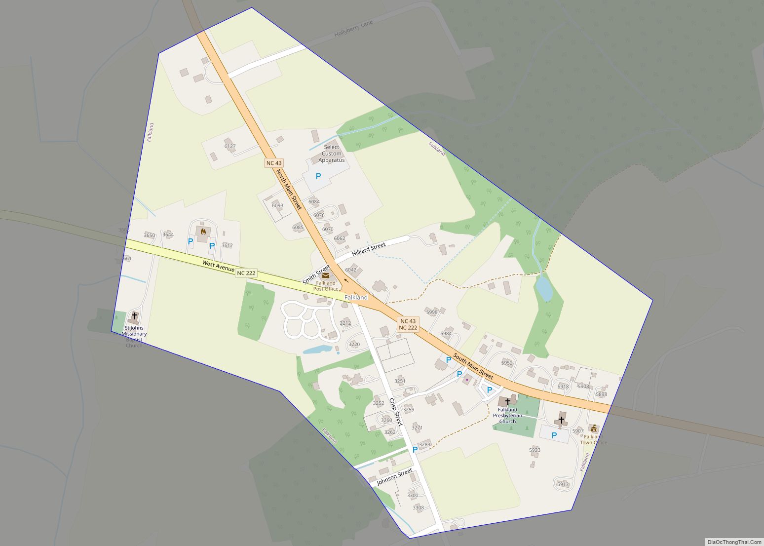 Map of Falkland town