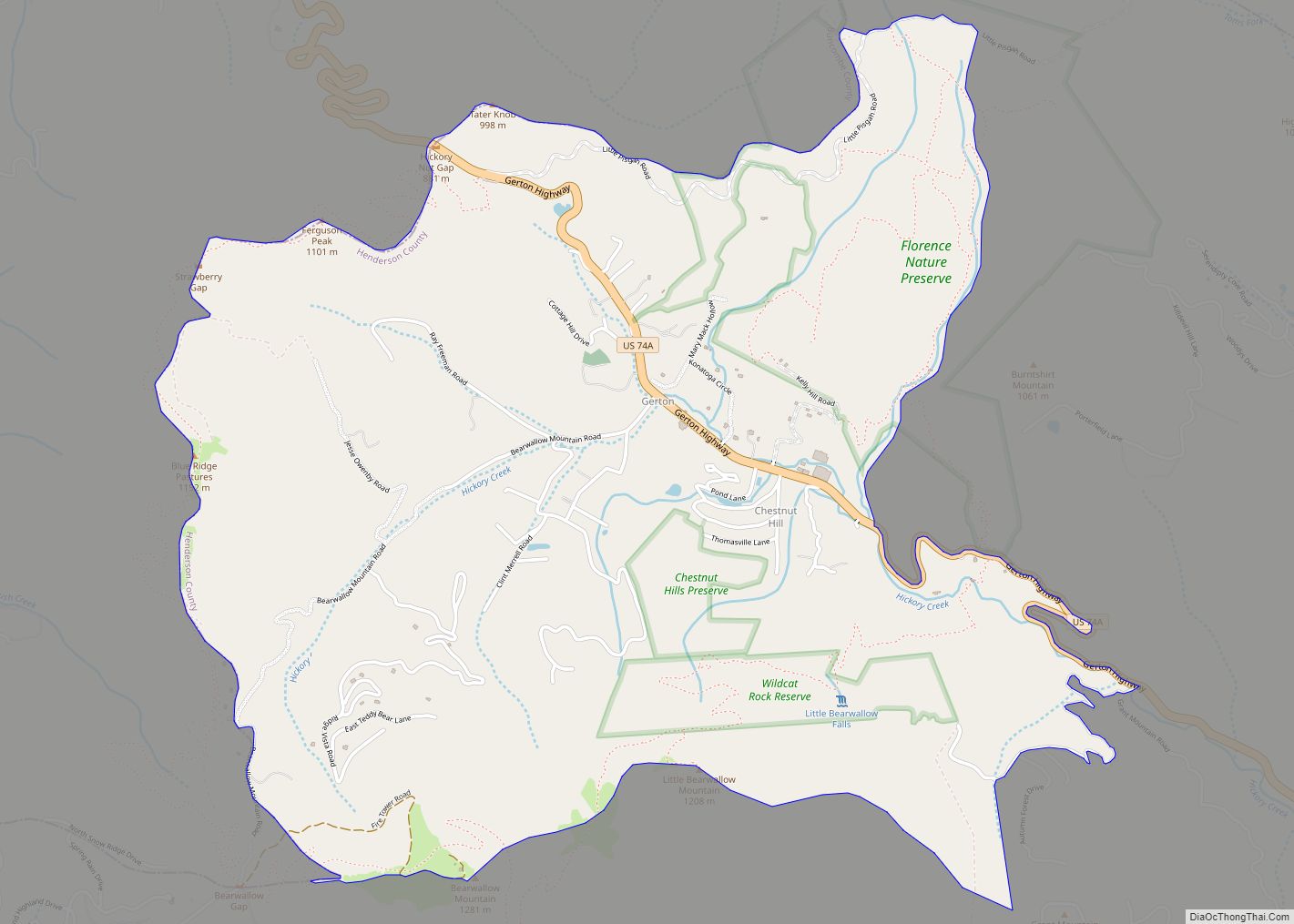 Map of Gerton CDP