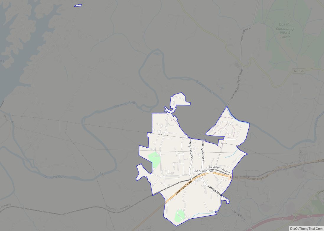 Map of Glen Alpine town