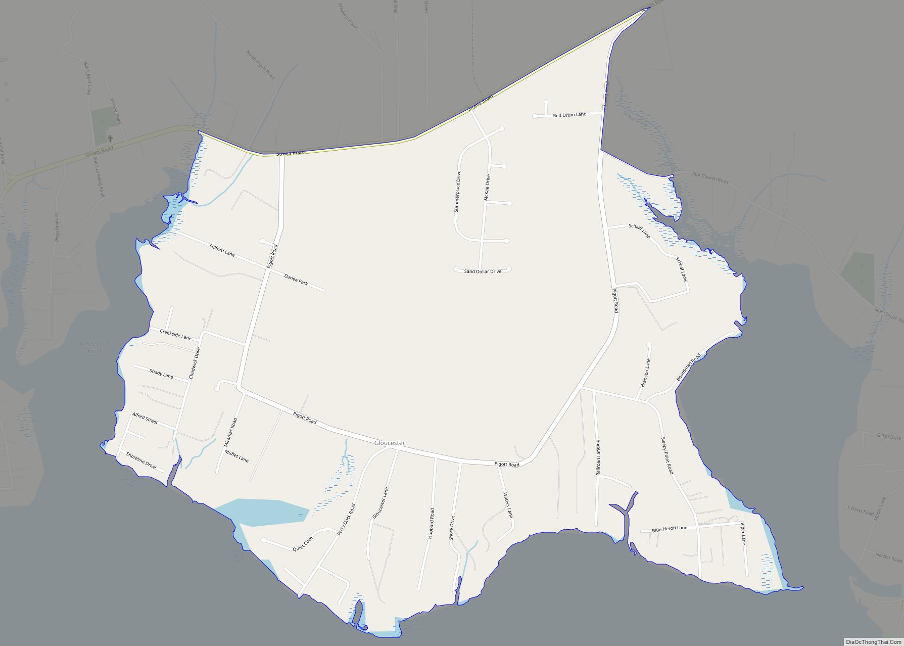 Map of Gloucester CDP, North Carolina