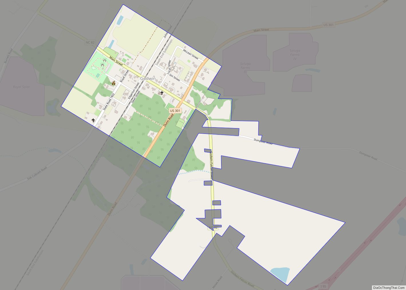 Map of Godwin town