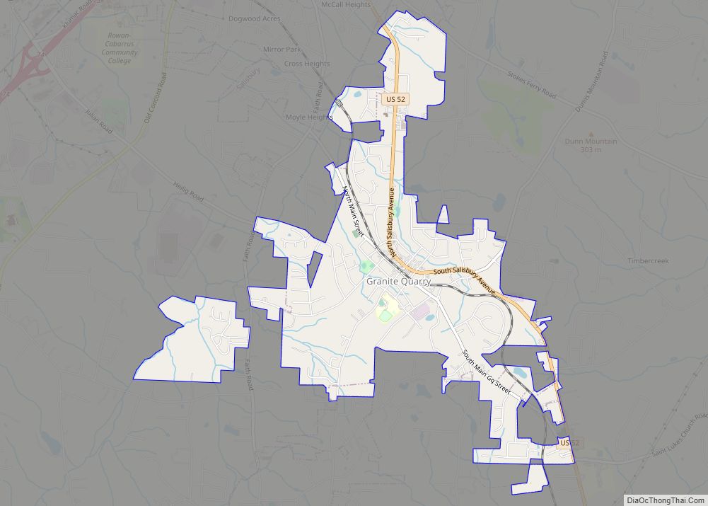 Map of Granite Quarry town