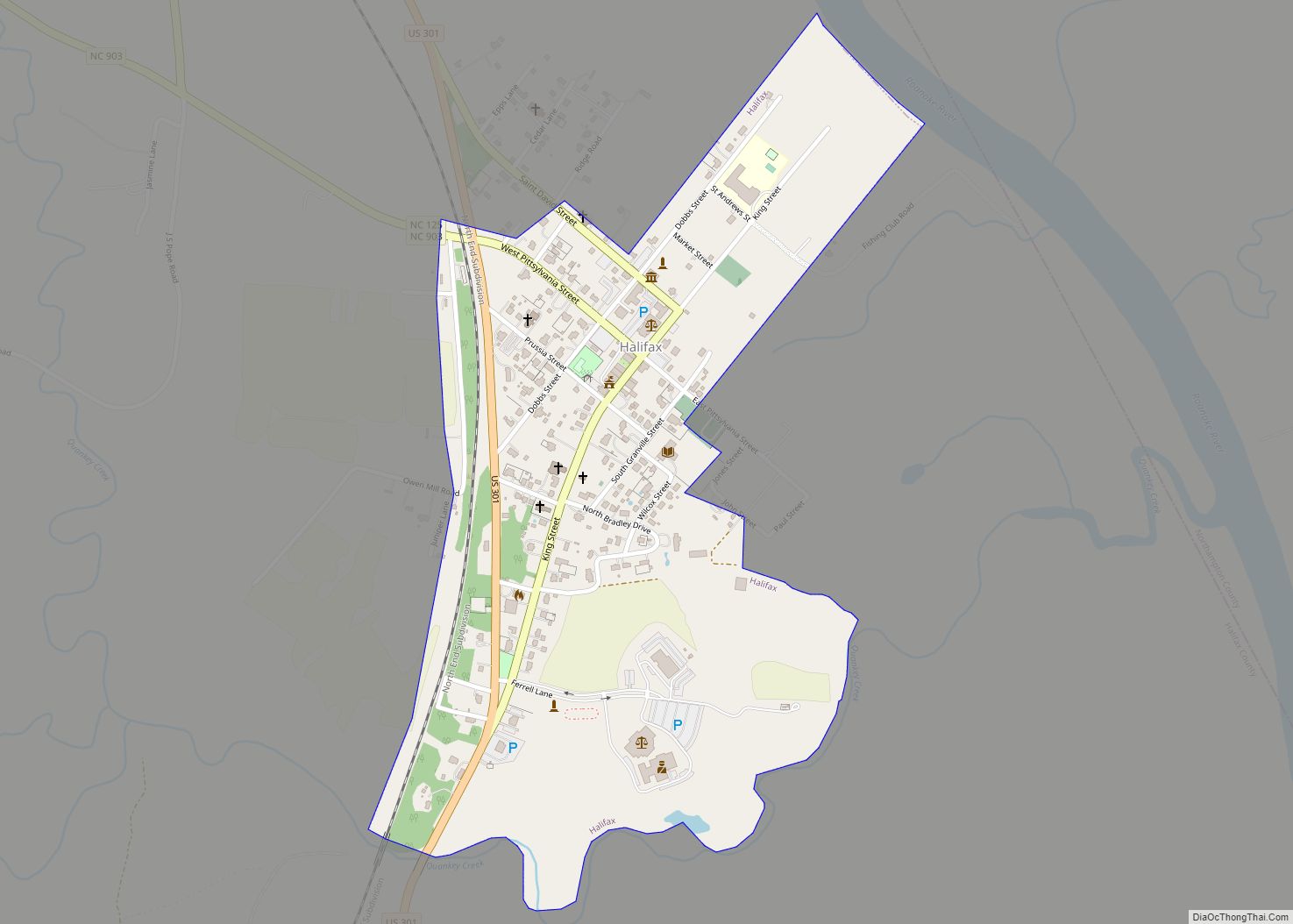 Map of Halifax town