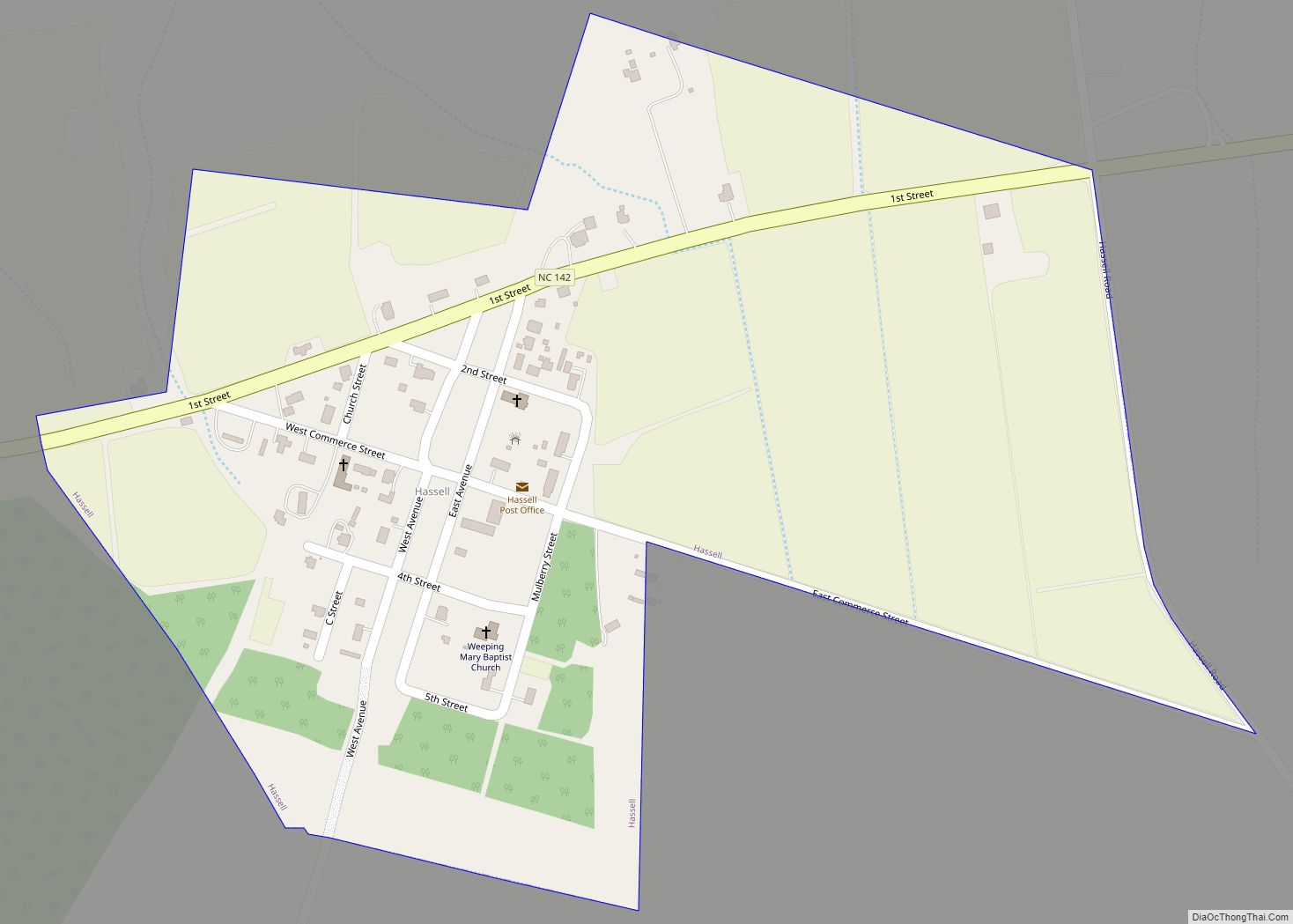 Map of Hassell town