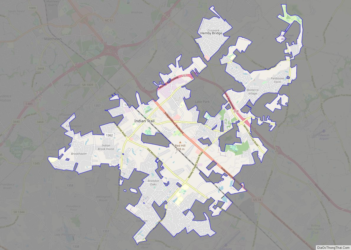 Map of Indian Trail town