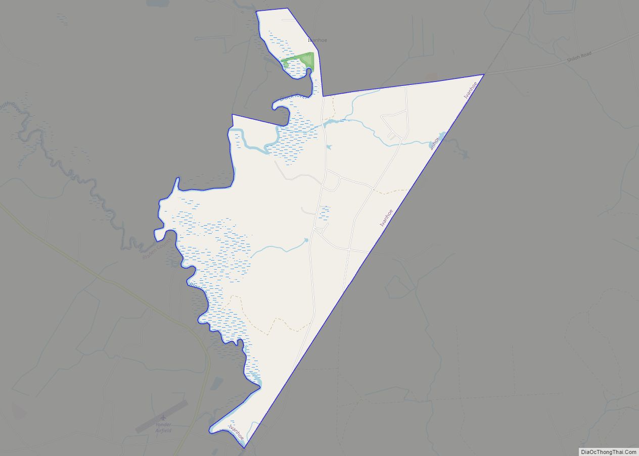 Map of Ivanhoe CDP, North Carolina