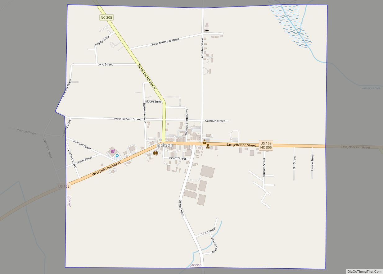 Map of Jackson town, North Carolina