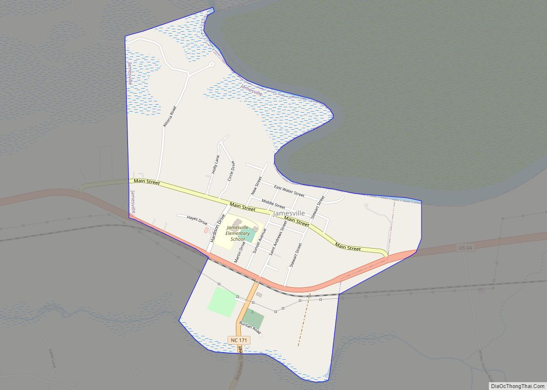 Map of Jamesville town