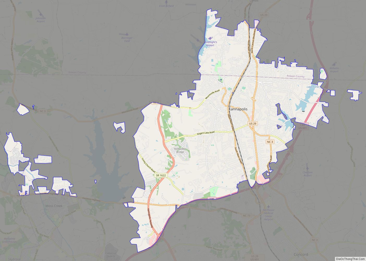 Map of Kannapolis city