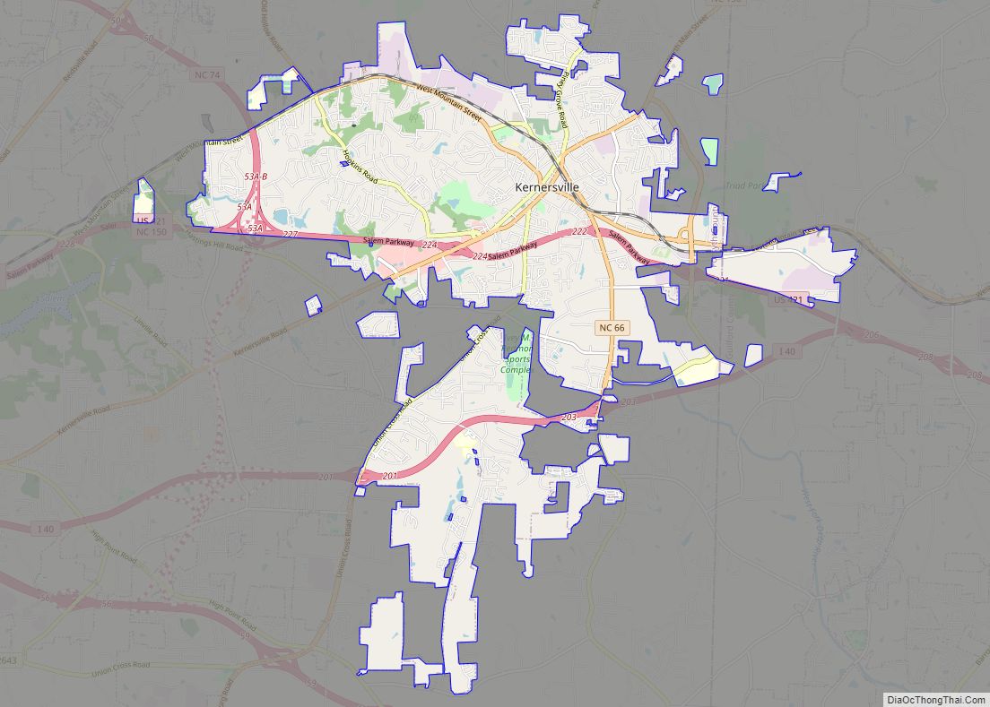 Map of Kernersville town