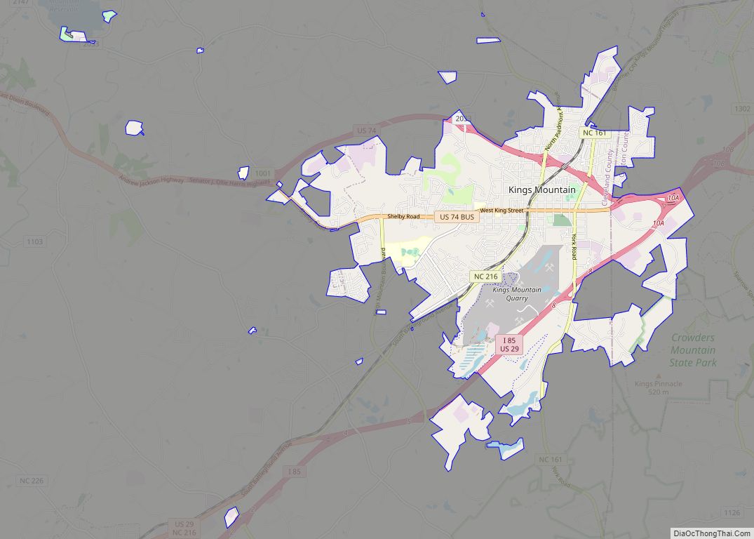 Map of Kings Mountain city