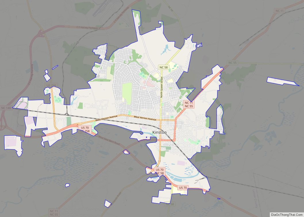 Map of Kinston city, North Carolina