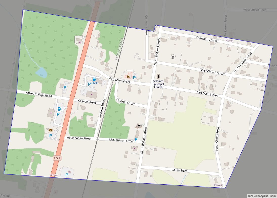 Map of Kittrell town