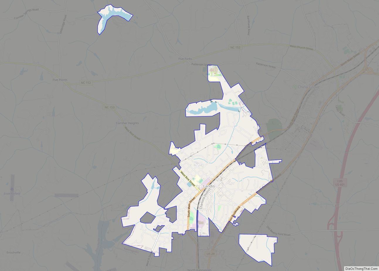 Map of Landis town