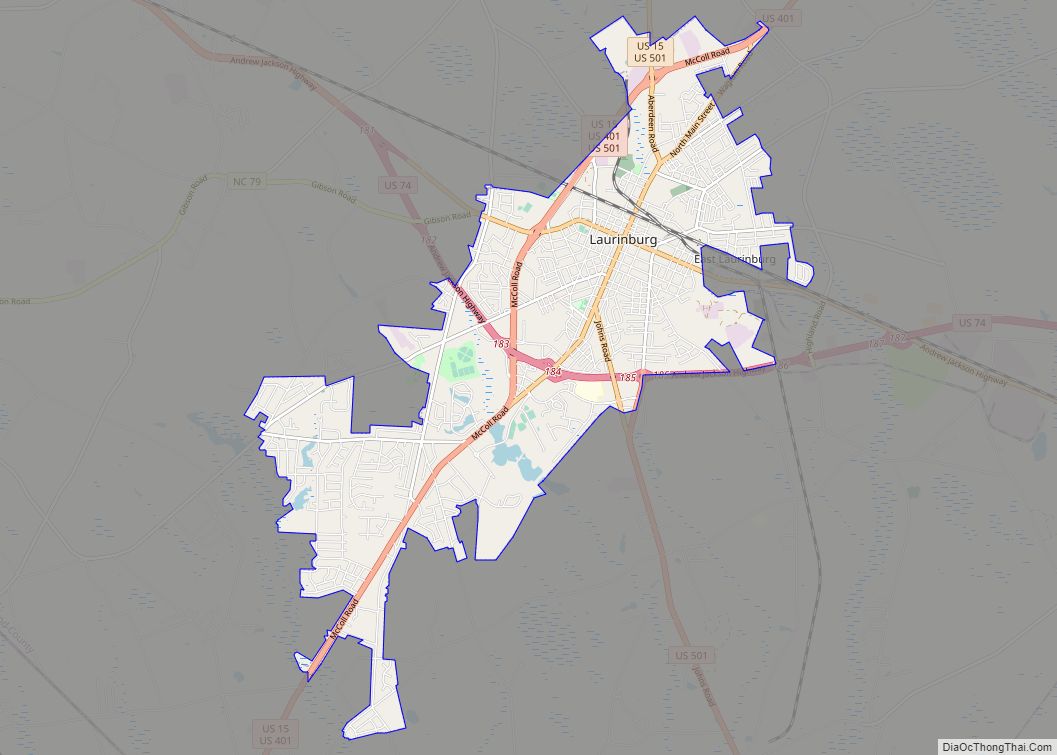 Map of Laurinburg city