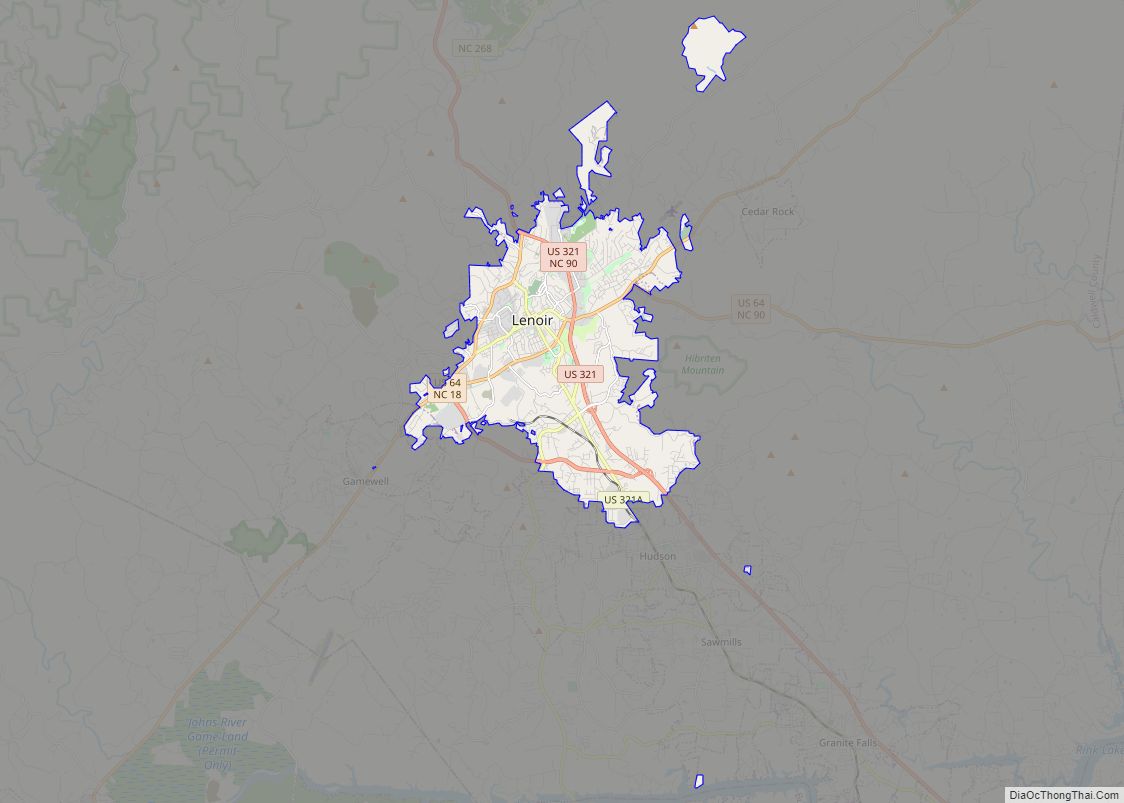 Map of Lenoir city