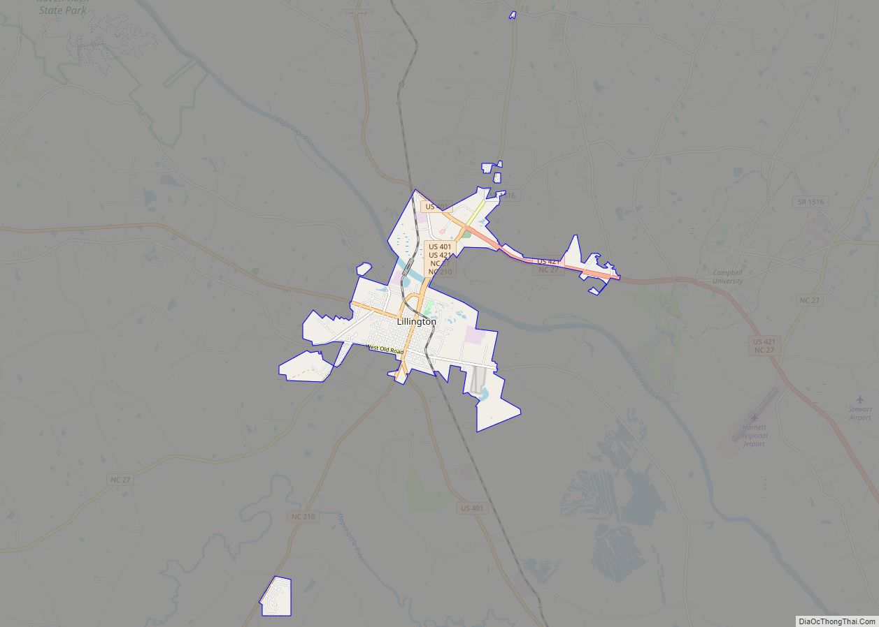 Map of Lillington town