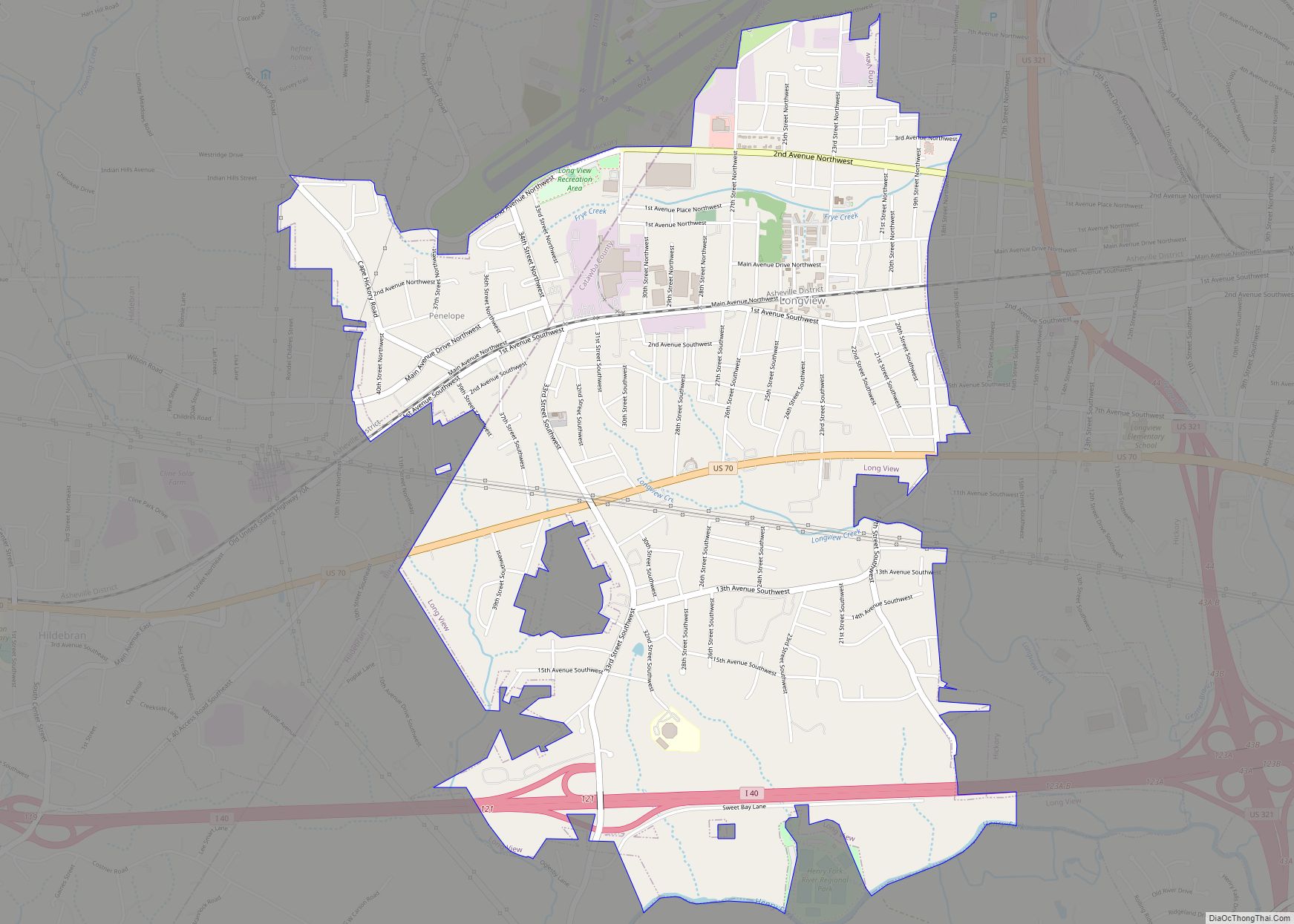 Map of Long View town