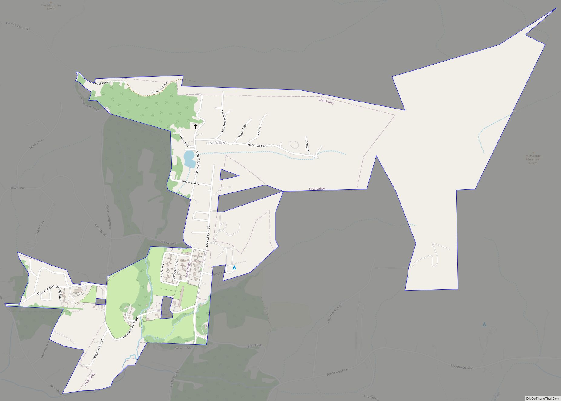 Map of Love Valley town