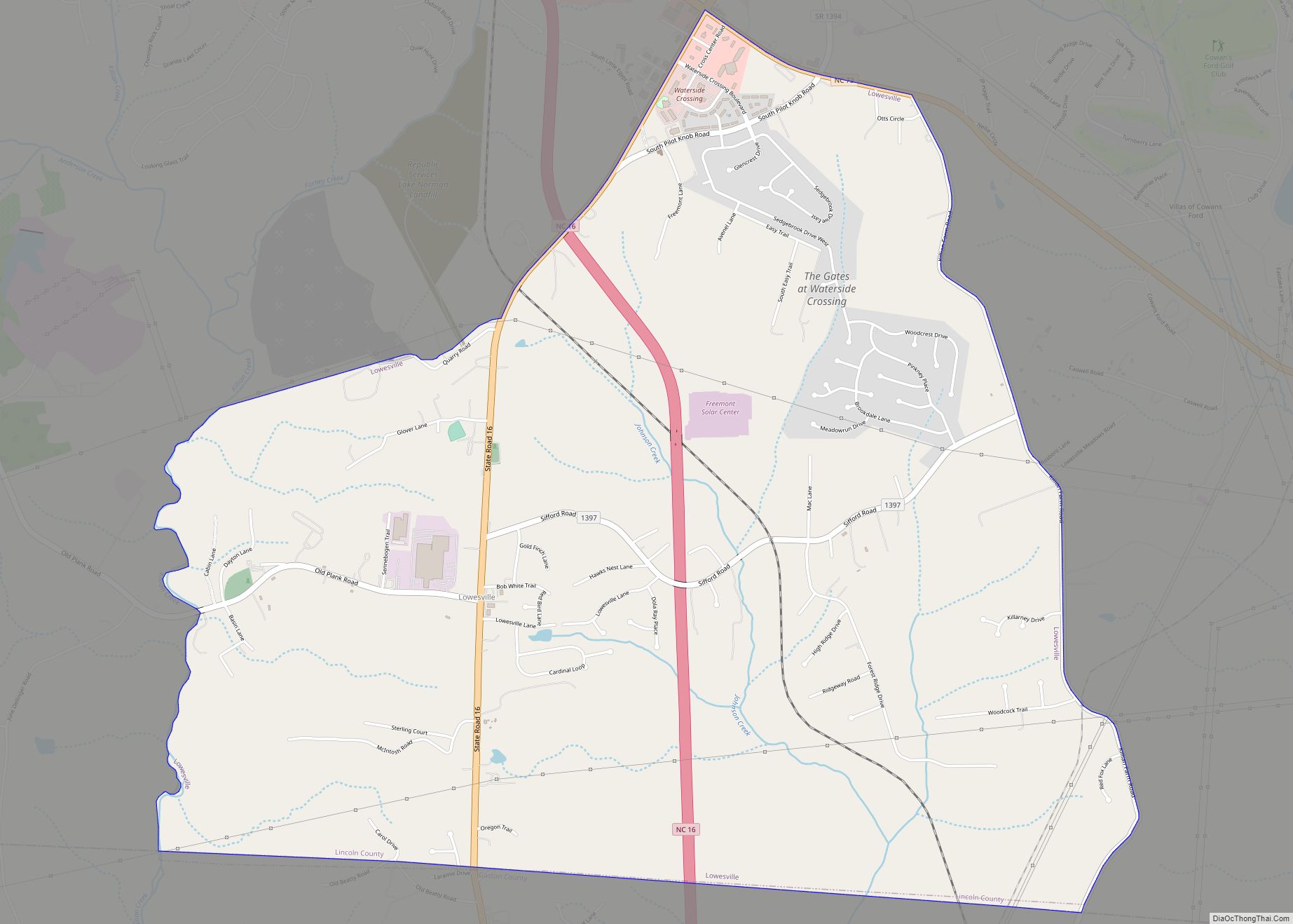 Map of Lowesville CDP