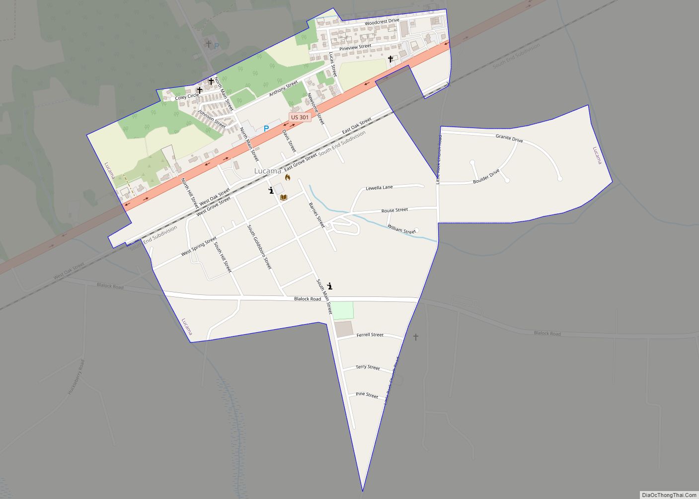 Map of Lucama town