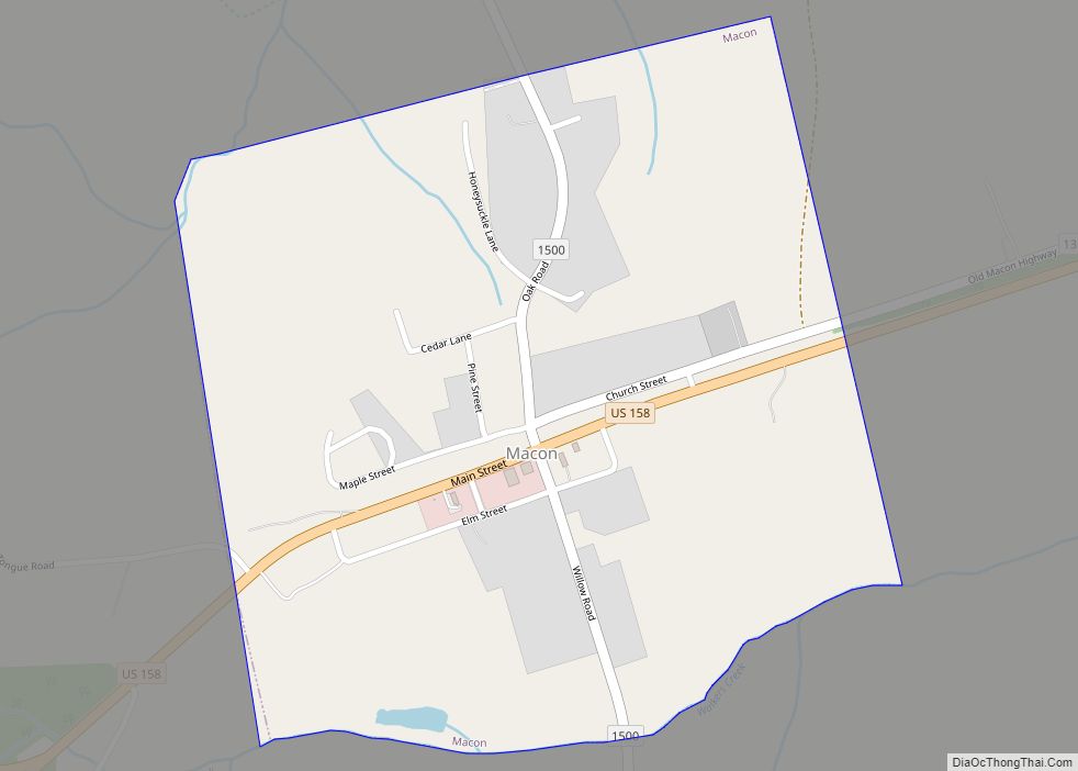 Map of Macon town, North Carolina